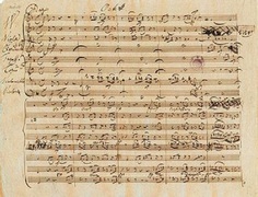 Рукопись девятой симфонии Моцарта